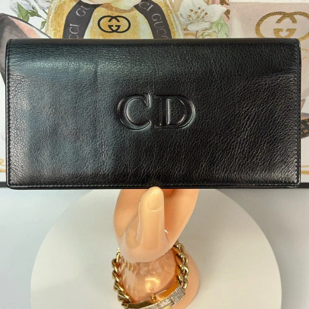Christian Dior Leather Slim Long Wallet 🖤❤️